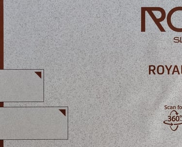 Royal Quartz 15mm thick fullbody slabs by Rock Slabs in 800x2400mm and 800x3000mm sizes.
