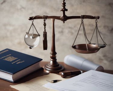 A smiling migrant family receiving legal help in a welcoming office setting.