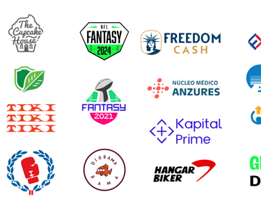 a bunch of logos on a white background