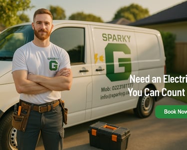 Emergency response electrician fixing tripped switchboard Sparky G 