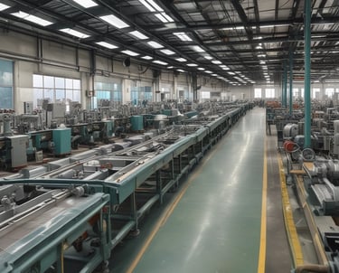 Technicians installing electrical panels in a large industrial facility.