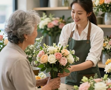 Cozy coffee shop interior with a laptop showing the café's colorful website.