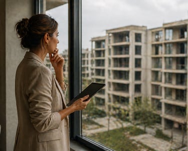 Woman pondering on how to generate revenue from her stagnant real estate assets