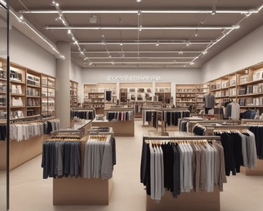 A bright, modern office interior designed with clean lines and warm lighting.