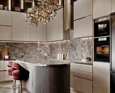 Clean-lined contemporary cabinetry for modern interiors.