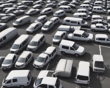 A driver behind the wheel of a truck on a highway, with a clear blue sky and open road ahead.