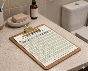 toilet training sheet in bathroom