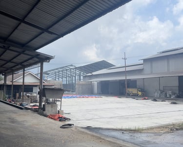 Rice husk warehouse and operating area in Lumajang