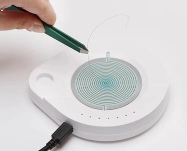 Hair sample being placed on epigenetic testing device