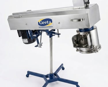 Geeta Namkeen Extruder machine made of stainless steel for industrial food processing.