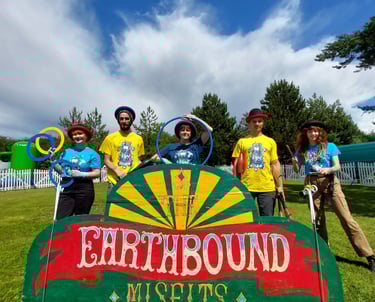 Circus skills workshop team, earthbound misfits circus workshops for events.  