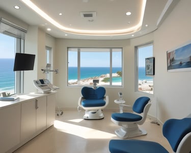 Luxurious spa and dental treatment room inside a hotel suite.