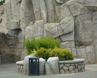 Artificial rock formation for themed environment project