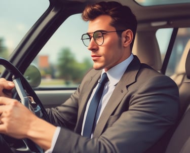 A friendly notary signing documents inside a client's cozy living room.