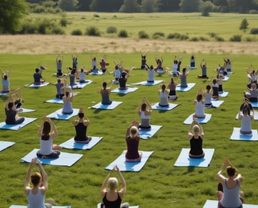 A diverse group engaged in a lively workshop, sharing ideas and learning together.