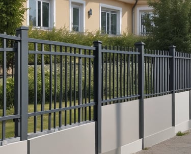 Automatic garden gate smoothly opening with a remote control in hand.