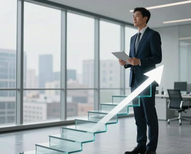 Converging lines of light symbolizing alignment and focused career paths.