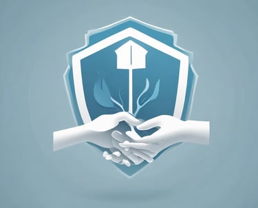 A friendly insurance agent shaking hands with a client in a bright office setting.