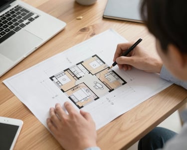 Rendering of a modern multifamily residential building with balconies and green spaces.