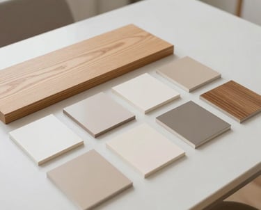 A serene, neatly organized living room with minimalist decor and soft natural light.