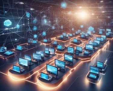 Close-up of a digital lock overlaying a network grid symbolizing cybersecurity.