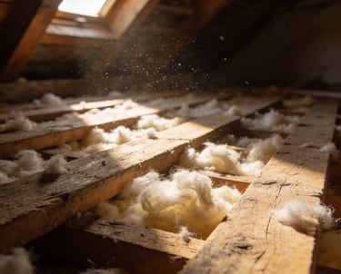 Spalding loft with the ideal kind of insulation that rats chew on