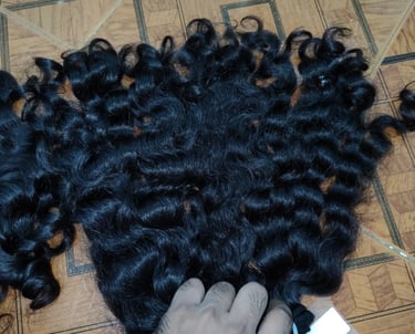 Natural South Indian curly raw human hair for wholesale