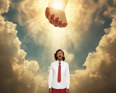 Symbolic image of God's guidance and faith encouragement