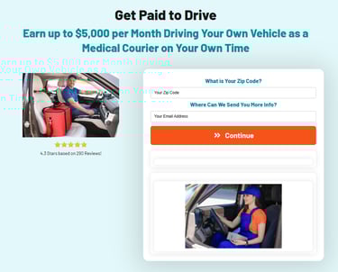 a woman driving a car with a red suitcase