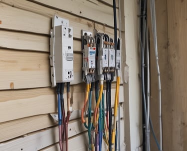 a couple of white electrical outlets sitting next to each other