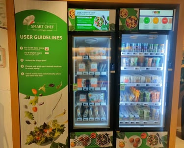 ai powered smart cooler vending machine at Sodexo Singapore