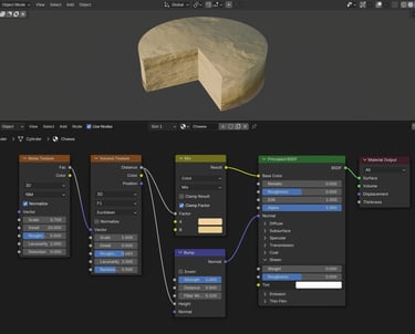 3D Blender Crumbling Cheese Texture