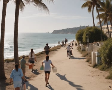 Interior of a minimalist suite featuring soft blue tones and natural wood accents.