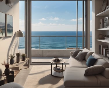 A serene balcony view overlooking the turquoise Caribbean Sea at sunset.