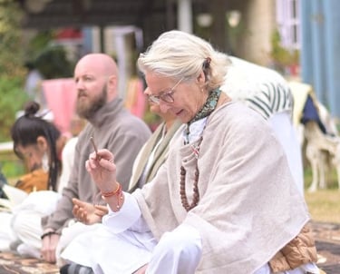 Meditation during a spiritual retreat with huachuma