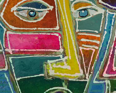 Drei Figuren stehen nebeneinander, ohne sich zu berühren. Und doch sind sie verbunden.