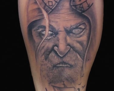 Realism tattoo of portrait on forearm in Hurghada”