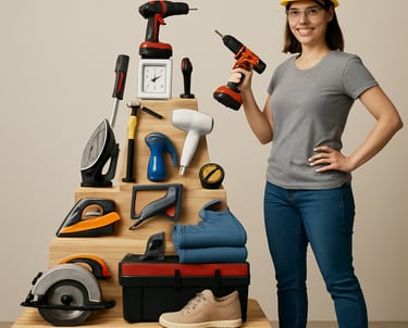 Colorful assortment of household items neatly displayed on shelves in a cozy store setting.