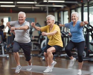 A group of individuals participating in a wellness activity.