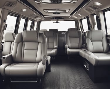 An elegant black luxury sedan waiting at a corporate office entrance during sunset.