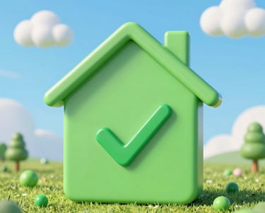 A house with a tick symbol signifying good energy efficiency