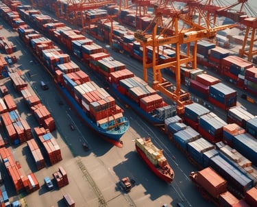 A friendly consultant discussing import documents with a small business owner in a bright, modern office.