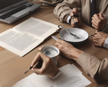 A professional consultation between lawyer and client discussing civil law matters.