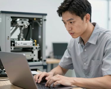 Professional service using a laptop for expert customer support.