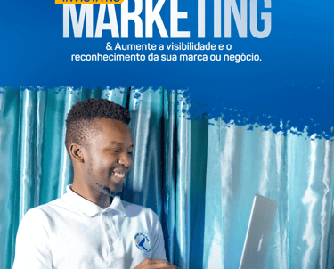 Professional digital marketing ad featuring a man using a laptop to increase brand visibility.