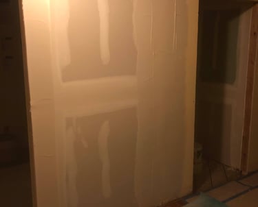 Easthampton drywall at spa not yet painted