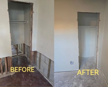 drywall repair before and after water damage