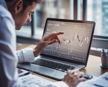 A professional advisor consulting with clients over currency strategy maps.