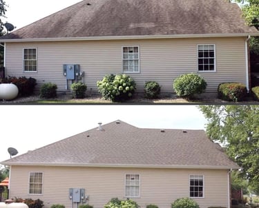 Restoring roof of a New Port Richey, FL home with Roof Soft Wash
