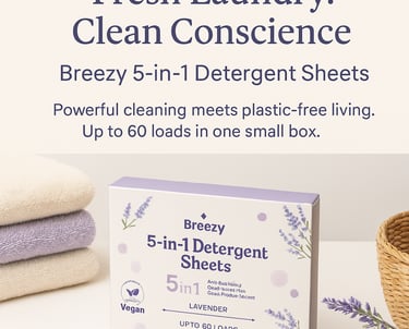 Breezy 5-in 1 Detergent Sheets up to 60 loads